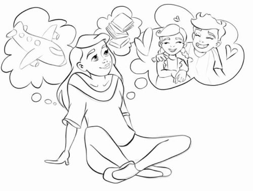 Szkic ostateczny do bajki z mamą